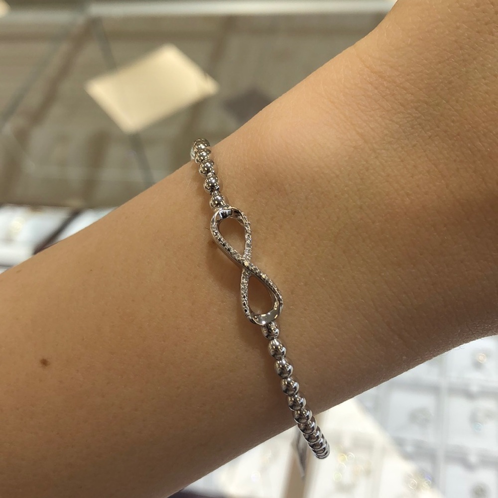 Silver and diamond bracelet